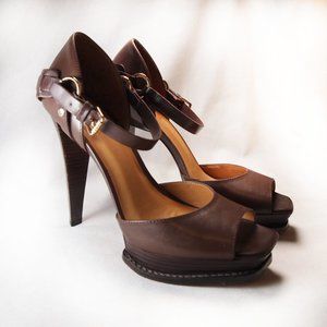 Michael Kors Summer Brown Chocolate Heels Size 9M